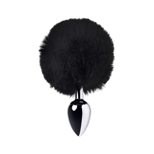 Lovetoy Silver Metal Anal Plug Small W Black Tail