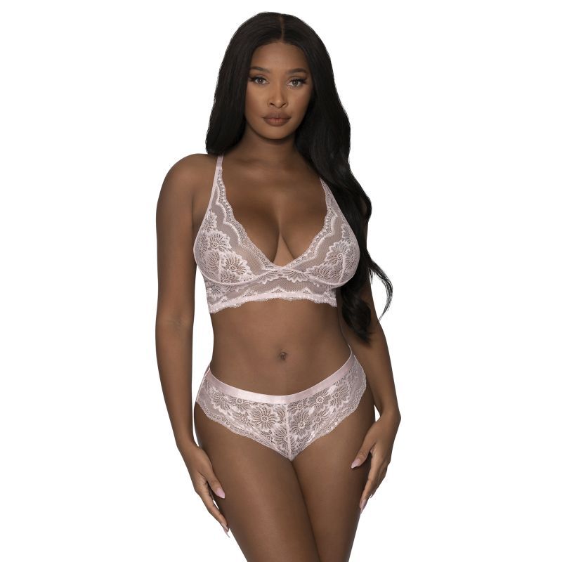 Exposed Lingerie Lace Cami And Short Set