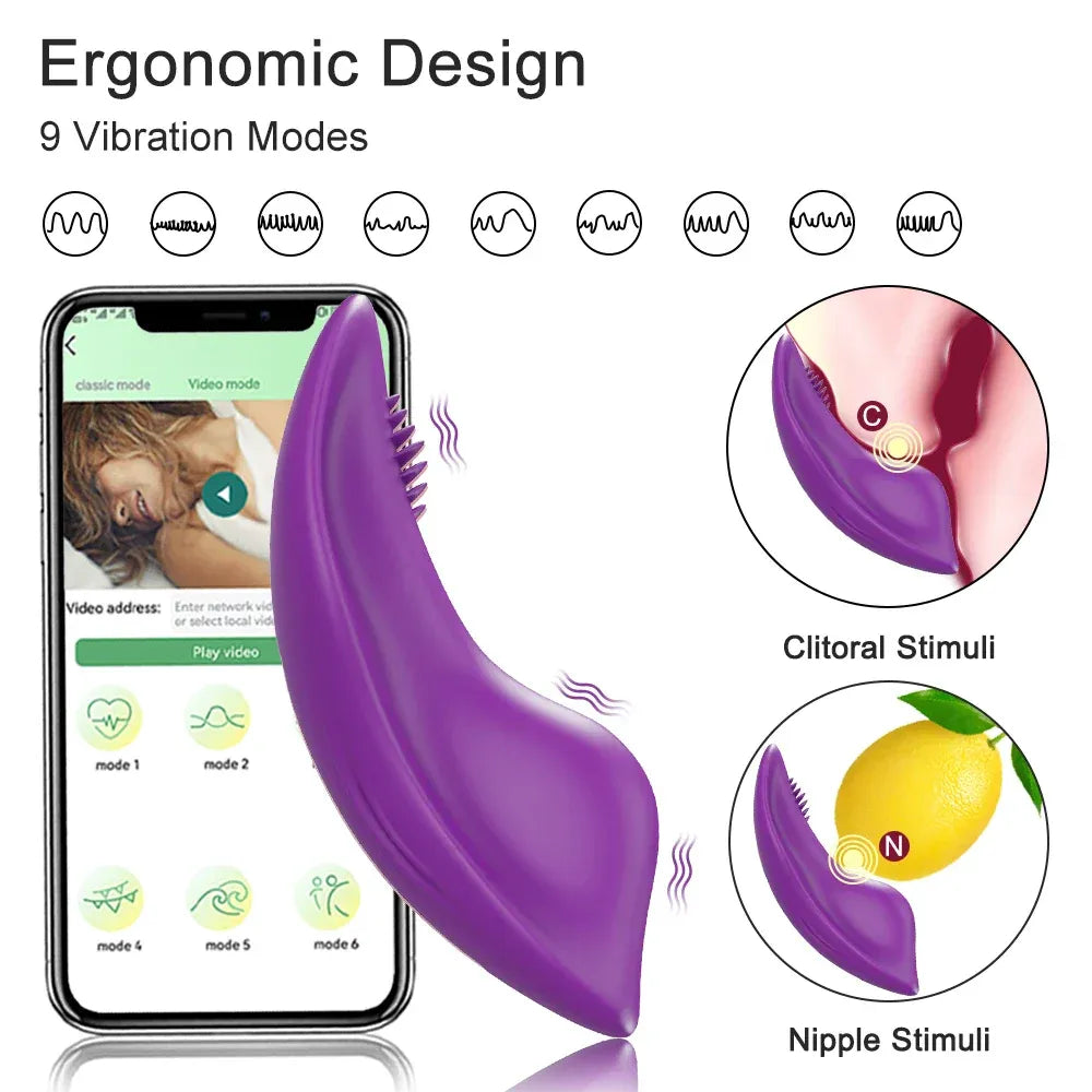 Mini Clit Vibrator for Women Wearable Panties Stimulator App Control for Couples Female Masturbator - Red