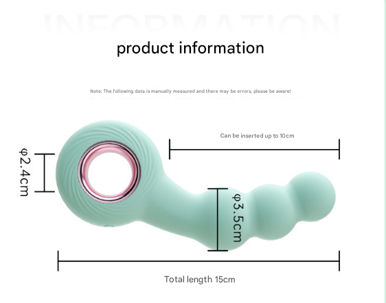 Black Handheld G-Spot & Prostate Massager with Beads- (USB Rechargeable)
