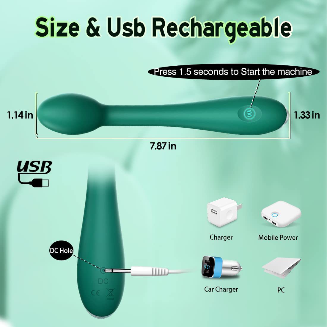 Black G-Spot Vibrator with 12 Vibration Modes - Unisex Pleasure Toy